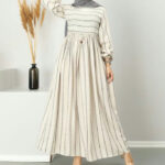 فستان نسائي مخطط بتصميم أنيق ورائع / صناعة تركية - بيع بالجملة