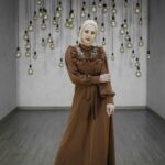 فستان نسائي مكشكش من الأمام بتصميم عصري وأنيق / صناعة تركية - بيع بالجملة