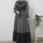 فستان نسائي منقوش بتصميم عصري ورائع / صناعة تركية - بيع بالجملة